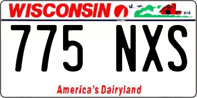 WI license plate 775NXS