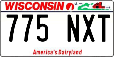 WI license plate 775NXT