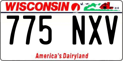 WI license plate 775NXV