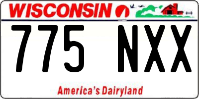 WI license plate 775NXX