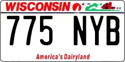 WI license plate 775NYB