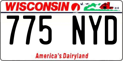 WI license plate 775NYD