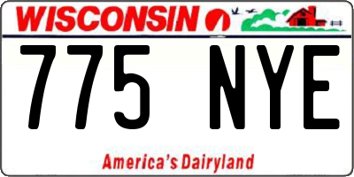WI license plate 775NYE