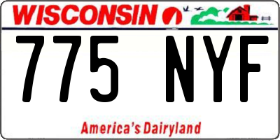 WI license plate 775NYF