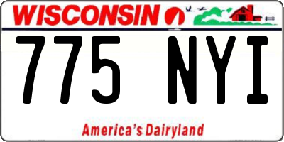 WI license plate 775NYI