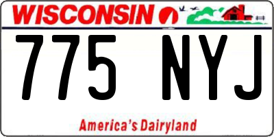 WI license plate 775NYJ
