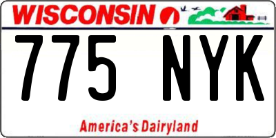 WI license plate 775NYK