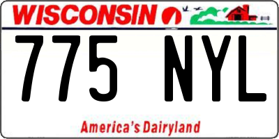 WI license plate 775NYL