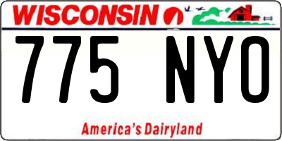 WI license plate 775NYO