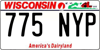 WI license plate 775NYP