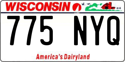 WI license plate 775NYQ