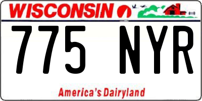 WI license plate 775NYR