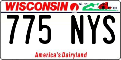 WI license plate 775NYS