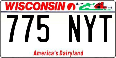 WI license plate 775NYT