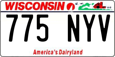 WI license plate 775NYV