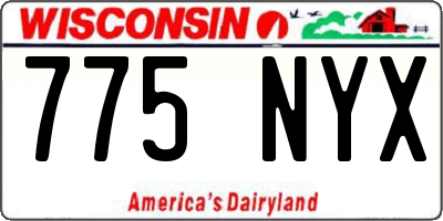 WI license plate 775NYX