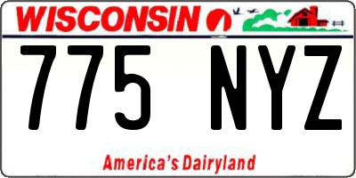 WI license plate 775NYZ