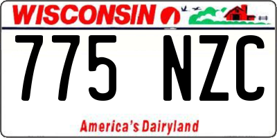 WI license plate 775NZC