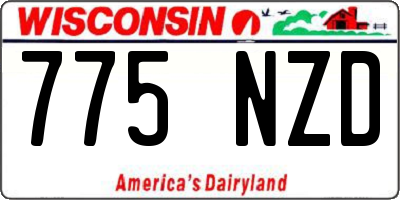 WI license plate 775NZD