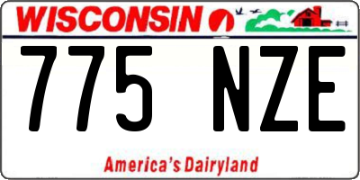 WI license plate 775NZE