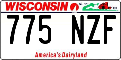 WI license plate 775NZF