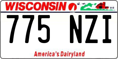 WI license plate 775NZI
