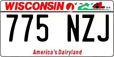 WI license plate 775NZJ