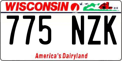 WI license plate 775NZK