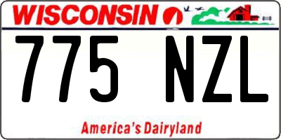 WI license plate 775NZL