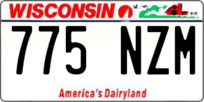 WI license plate 775NZM