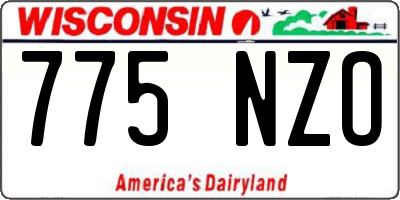 WI license plate 775NZO