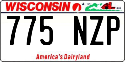 WI license plate 775NZP
