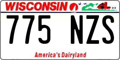 WI license plate 775NZS