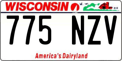 WI license plate 775NZV