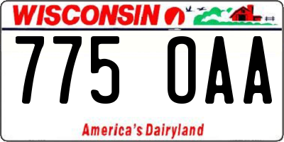 WI license plate 775OAA