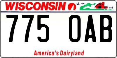 WI license plate 775OAB