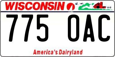 WI license plate 775OAC