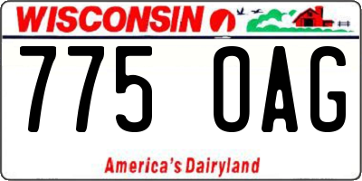WI license plate 775OAG