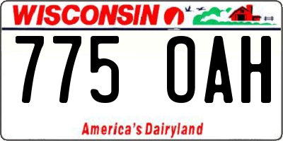 WI license plate 775OAH