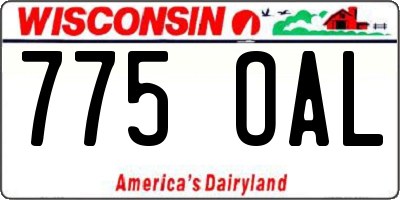 WI license plate 775OAL