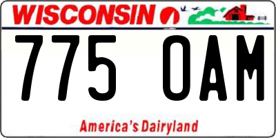 WI license plate 775OAM