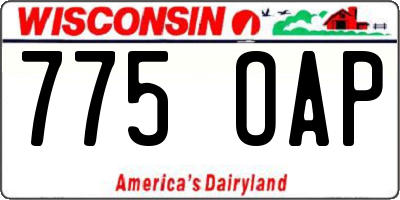 WI license plate 775OAP