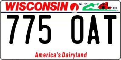 WI license plate 775OAT