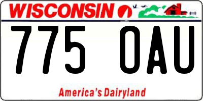 WI license plate 775OAU