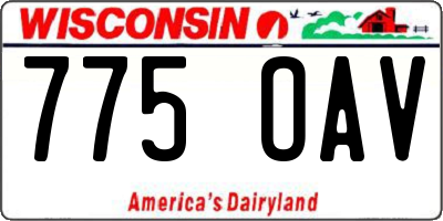 WI license plate 775OAV