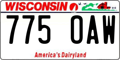WI license plate 775OAW