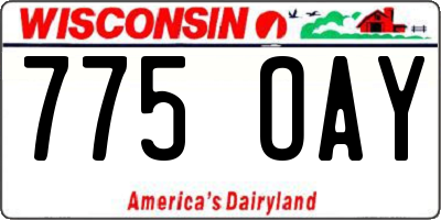 WI license plate 775OAY
