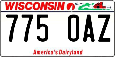 WI license plate 775OAZ