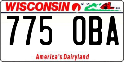 WI license plate 775OBA