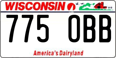 WI license plate 775OBB